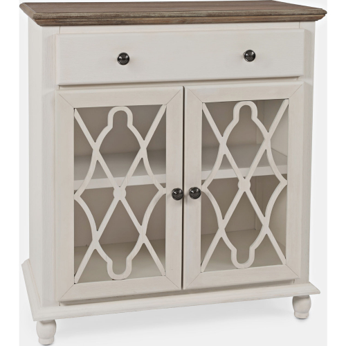 Aurora Hills 2 Door Accent Chest in White & Bisque Wood